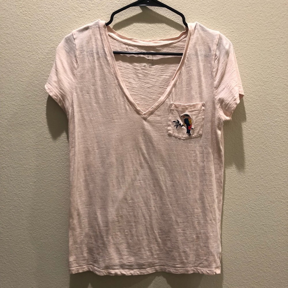 Baby Pink Parrot V Neck